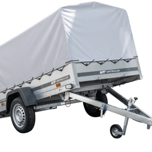 Remorque routière Garden Trailer 230 KIPP avec bâche haute, arceau et roue jockey 230×125